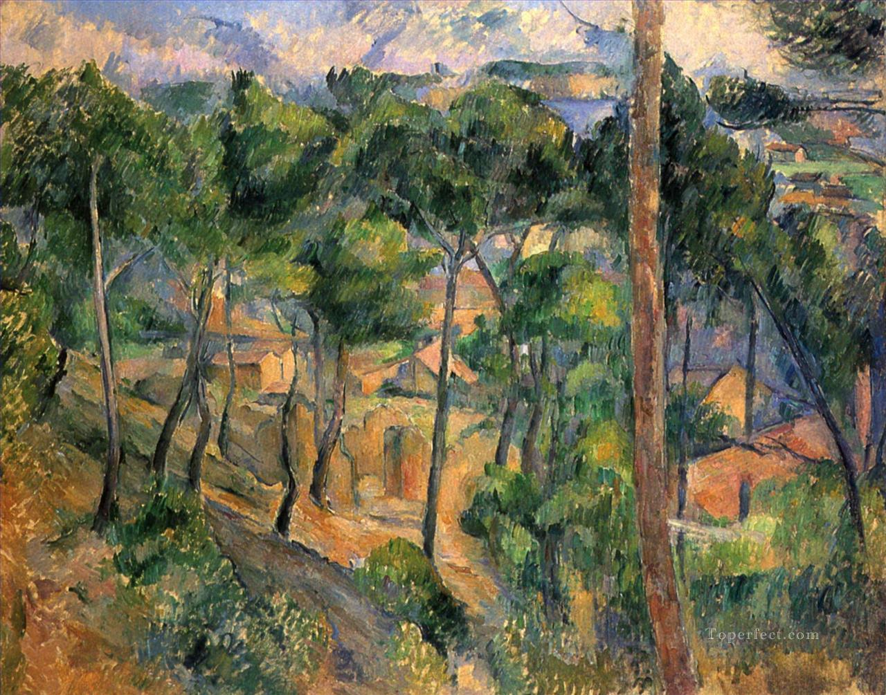 Estaque Vista a través de los pinos Paisaje de Paul Cezanne Pintura al óleo